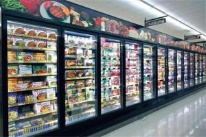 SUPERMARKET cabinet with vacuum insulating glass SUPERMARKET cabinet with vacuum insulating glass